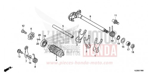 BARILLET DE SELECTION CRF250RLAJ de 2018